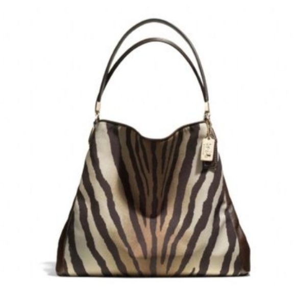 👛🛍 COACH Brown Zebra Handbag & Wristlet Wallet - Picture 3 of 17